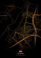 Stein Stadtplan Modern Schwarz Gold