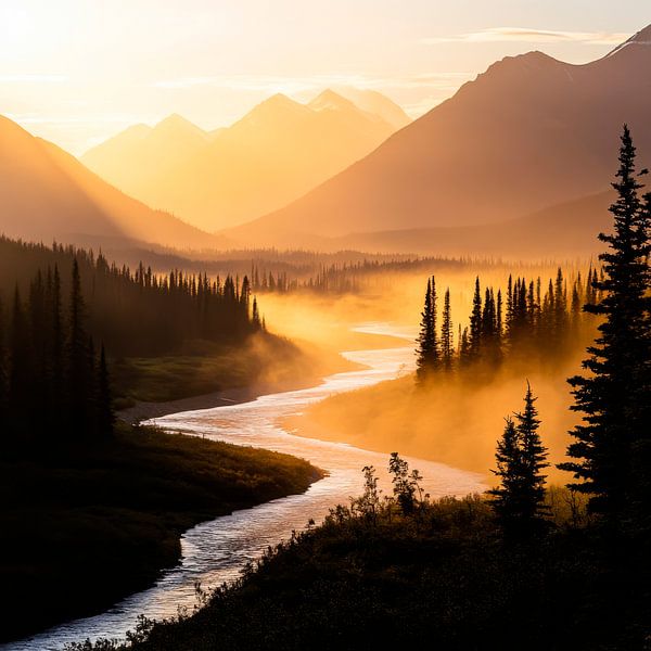 Morgendämmerung Berge von Poster Art Shop