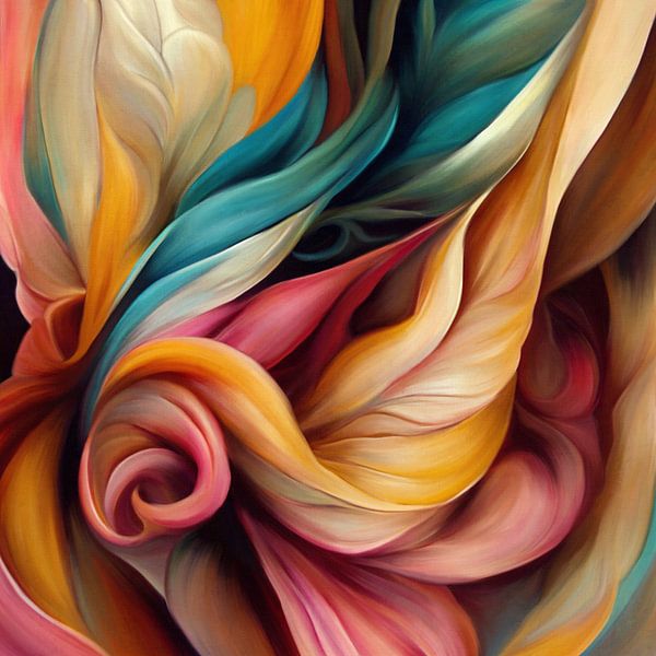 Danse avec la couleur, peinture botanique abstraite. par Studio Allee