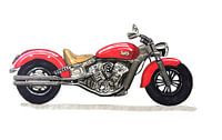 Drawing of an Indian motorcycle