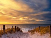 Der schönste Strandeingang von Katwijk aan Zee bei Sonnenuntergang