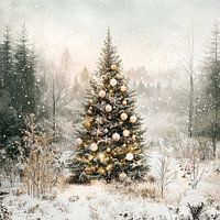 Ambiance de Noël dans la forêt