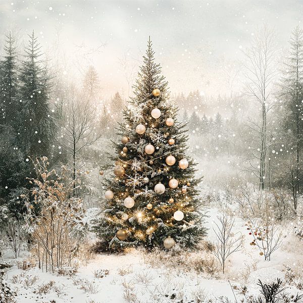 Winterliche Weihnachtsstimmung im Wald von Your unique art