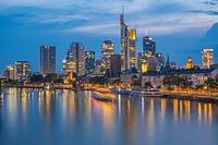 Frankfurt am Main at night shortly after sunset