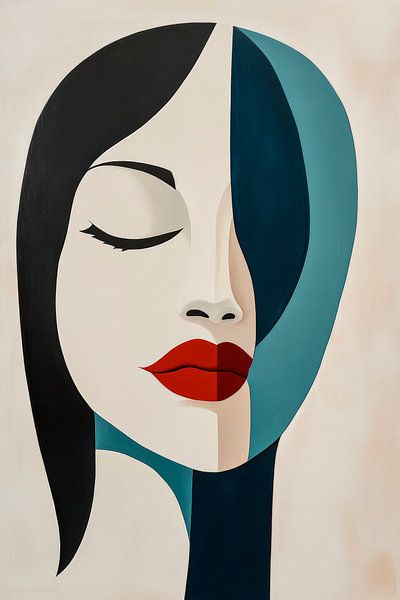 Farbspiel der Gesichtsformen – Abstrakt von Poster Art Shop