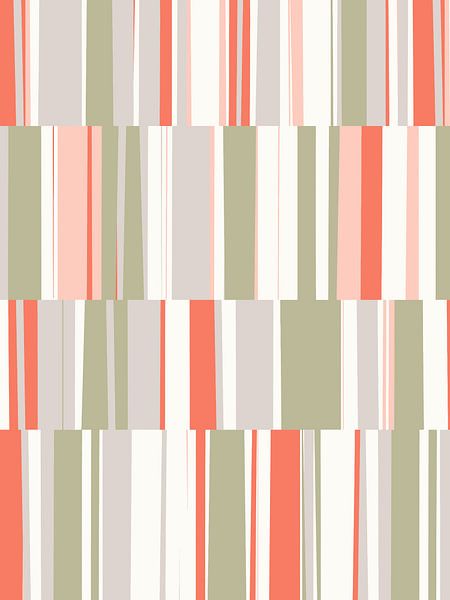 Mosaik-Rechtecke in Koralle, Salbei, Erröten, Creme und Grau von Menega Sabidussi