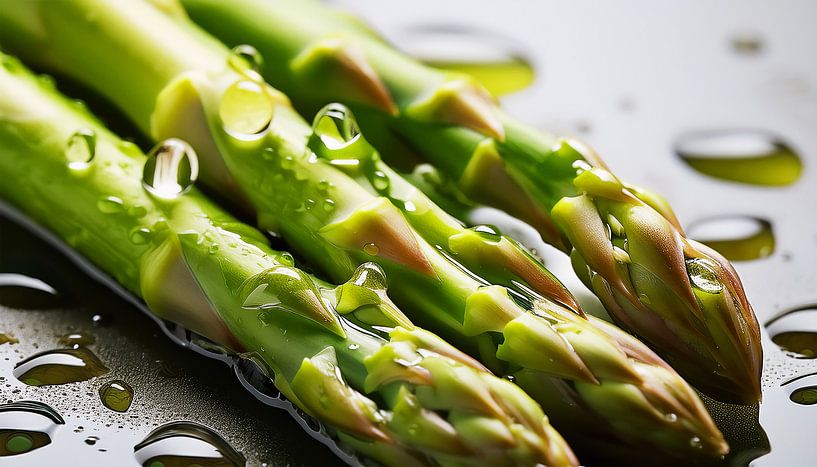 Detaillierte Nahaufnahme einer frischen Spargel von Mustafa Kurnaz