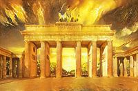 Brandenburger Tor Kunst gold style