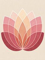 Elegant Lotus Bloom - Art mural floral géométrique minimaliste