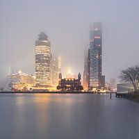 Rotterdam : Kop van Zuid dans le brouillard