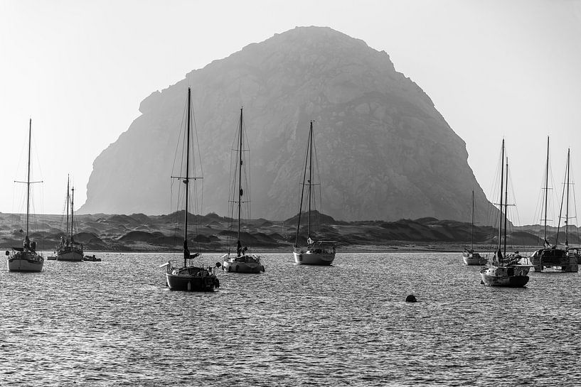 Morro Rock Majesty - A Monochrome by Joseph S Giacalone Photography