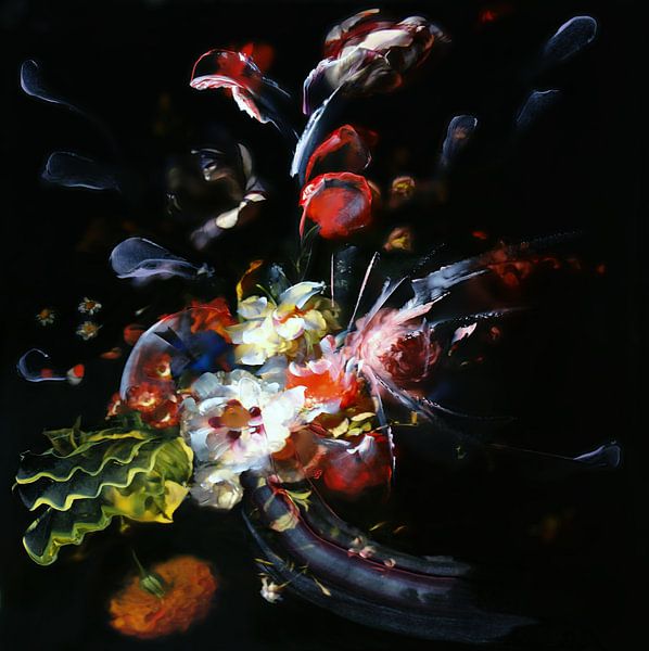 Still life with flowers by Jacco Hinke