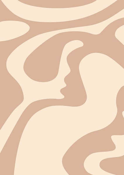 Grafik Einfach All Over - Pastell - Wandgalerie - Japandi - Abstrakt von Digital Art Lover