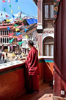 Jonge monnik in Kathmandu