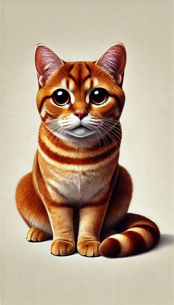 Chat roux sympathique par Tineke Visscher