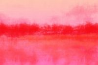 Paysage minimaliste abstrait et coloré en rose néon, orange et rouge