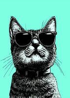 Coole Katze mit Sonnenbrille