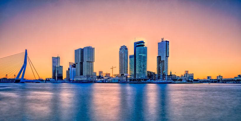 sunrise Skyline of Rotterdam by eric van der eijk