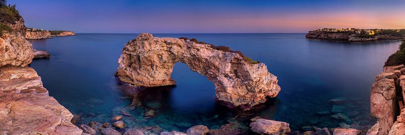 Rock gate Es Pontas on Mallorca at sunset by Voss photography