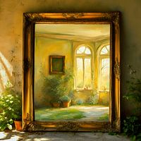 Miroir dans le salon de jardin