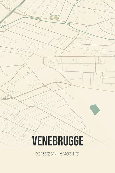 Vintage map of Venebrugge (Overijssel) by Prints of Place