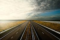 Zonsondergang afsluitdijk