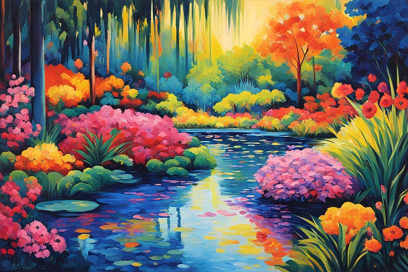 Étreinte naturelle - L'étang de rêve par Artsy Inventor