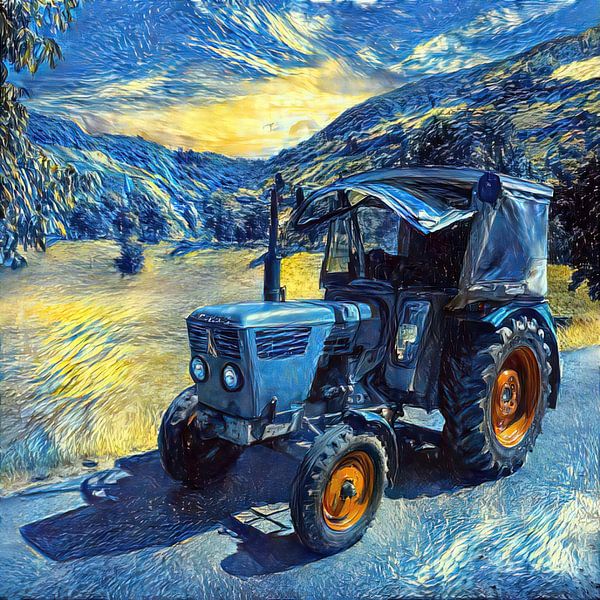 Traktor Deutz D2506 im van Gogh style von Christian Lauer