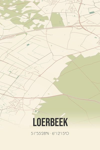 Alte Landkarte von Loerbeek (Gelderland) von Ortsdrucke