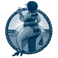 Fette Wuufs stoßen mit Wein am Meer an