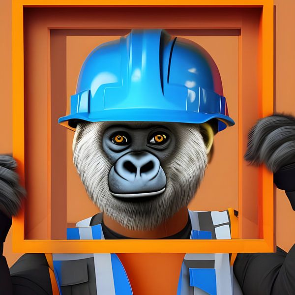 Gorilla as construction worker by Babetts Bildergalerie
