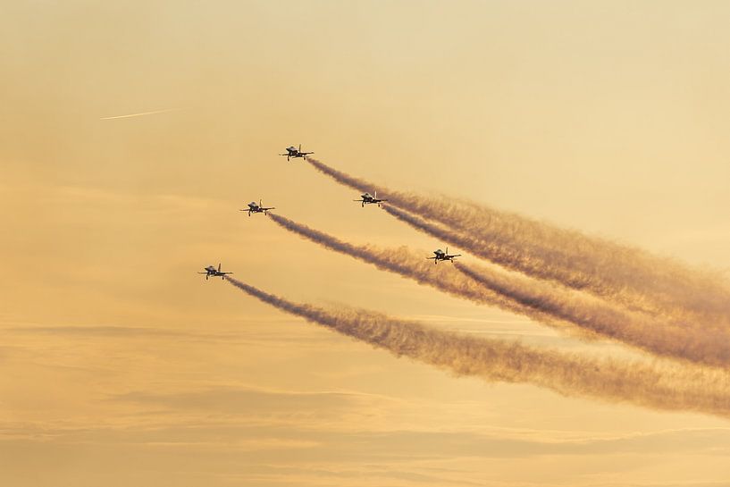 The Patrouille Suisse at sanicole sunset show 2024 by Arthur Bruinen