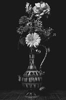 Nature morte fleurs noir et blanc