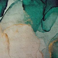 Botanical Brilliance III Botanical Beauty Abstract watercolour in emerald / emerald green and sparkling gold