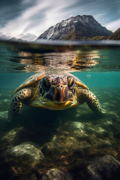 Diving Turtle by Treechild