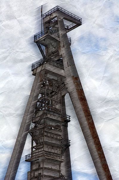 dessin de la tour d'enroulement par Edgar Schermaul