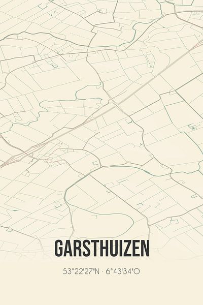 Alte Karte von Garsthuizen (Groningen) von Ortsdrucke