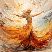 Abstrakte Pastellmalerei: Ästhetischer Tanz Frau