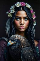 Girl with eagle #1