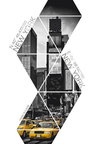 Coordonnées NEW YORK CITY Times Square | colorkey par Melanie Viola