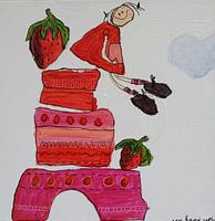 roter Geburtstagskuchen