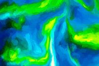 De diepe geulen, zichtbaar tussen de koraalriffen. 