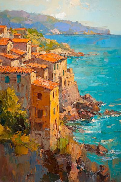 Village côtier par Poster Art Shop