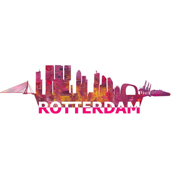 Rotterdam Holland Skyline Scherenschnitt von Markus Bleichner