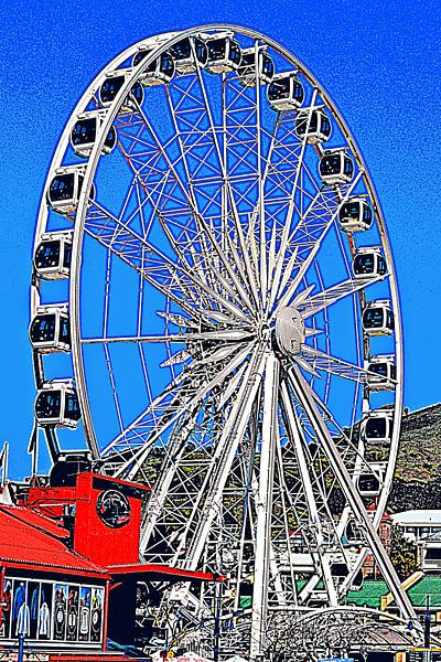 le Cape Wheel dans le V&amp;A Waterfront au Cap mixed media par Werner Lehmann