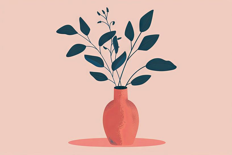 Schlichte Eleganz - Minimalistische Pflanzendarstellung von Poster Art Shop