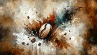 Grain de café dans une explosion abstraite