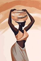 Afrikaanse vrouw met mand