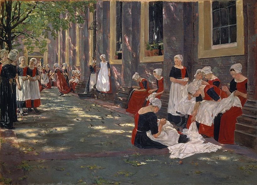 The Courtyard of the Orphanage in Amsterdam, Max Liebermann by Masterful Masters