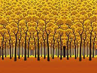 Goldener Herbstwald - Bezaubernde Herbst-Waldland-Illustration